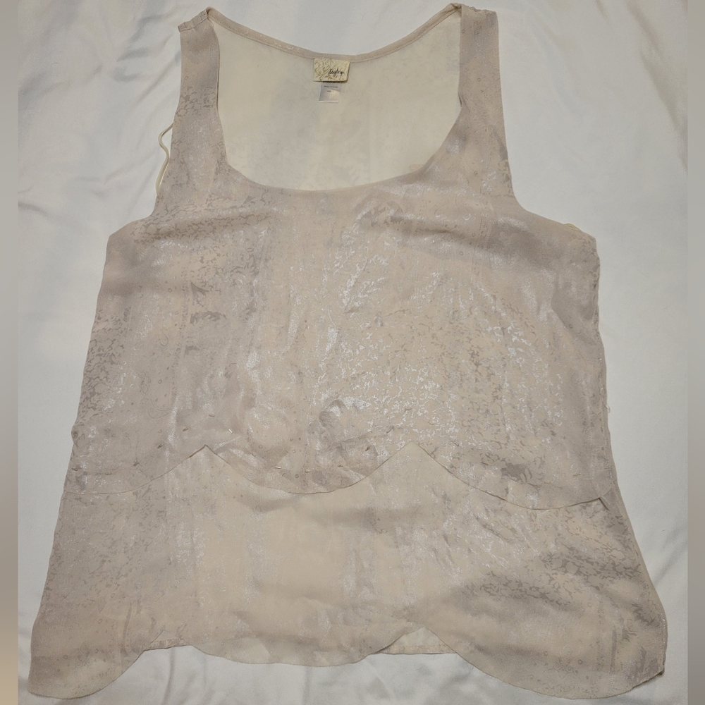 Vintage Daytrip Sheer Scalloped Edge Tank Tank
